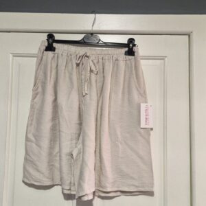 Lovely Plain Beige Pocket Shorts One Size fits sizes 16-22