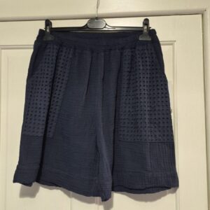 Lovely Navy Blue Pattern Pocket Shorts One Size fits sizes 16-22