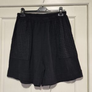 Lovely Black Pattern Pocket Shorts One Size fits sizes 16-22