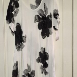 New Black Floral V Neck Dress One Size fits sizes 18 20 22