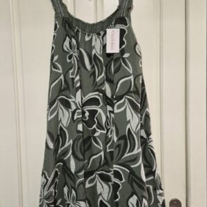 New Ladies Green Floral Sun Dress Strappy One Size fits sizes 18 20 22