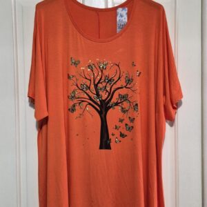 Ladies Orange Tree of Life T-shirt One Size fits sizes 18 20 22 24