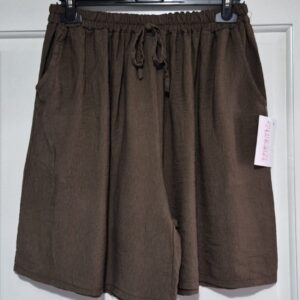 Lovely Plain Brown Pocket Shorts One Size fits sizes 16-22