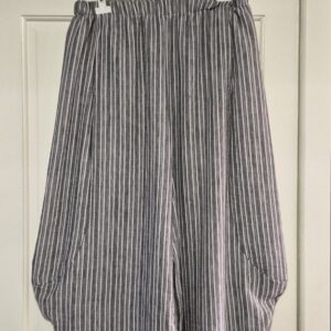 Ladies Grey Stripe Cocoon Wide Leg Trousers One Size fits sizes 14-20