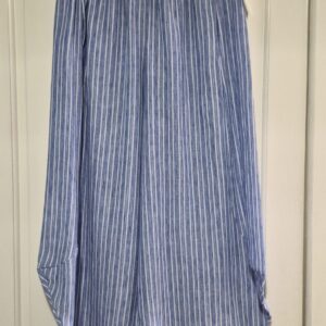 Ladies Blue Stripe Cocoon Wide Leg Trousers One Size fits sizes 14-20