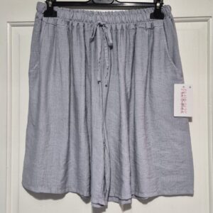 Lovely Plain Light Grey Pocket Shorts One Size fits sizes 16-22