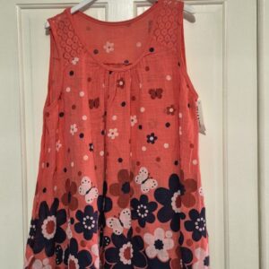 New Ladies Coral Pattern Sleeveless Top One Size fits sizes 18 20 22