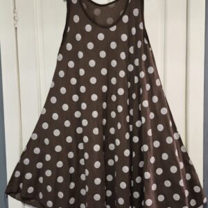 New Brown Spotty Sleeveless Dress One Size fits sizes 16 18 20