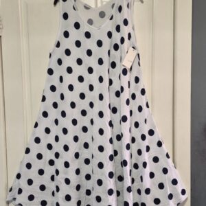 New White Spotty Sleeveless Dress One Size fits sizes 16 18 20