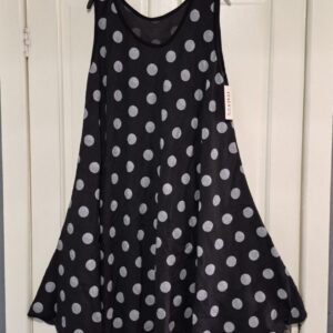 New Black Spotty Sleeveless Dress One Size fits sizes 16 18 20
