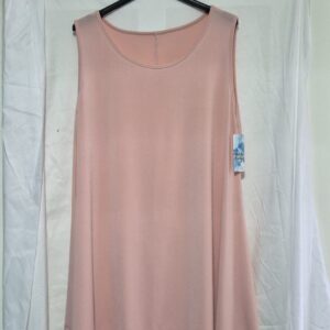 Ladies Pink Sleeveless Swing Bottom Vest Tunic Top One Size fits sizes 18 20 22 24