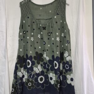 New Ladies Green Pattern Sleeveless Top One Size fits sizes 18 20 22