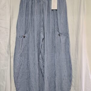 New Blue Check Wide Leg Trousers One Size fits sizes 20 22