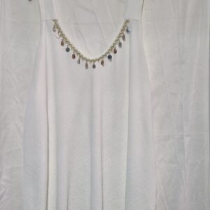 New Ladies White v neck detailing top One Size fits sizes 18 20 22
