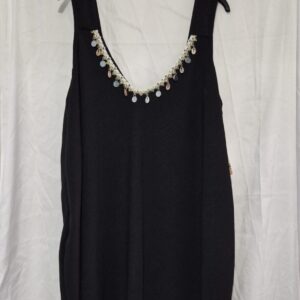 New Ladies Black v neck detailing top One Size fits sizes 18 20 22