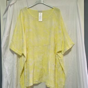NEW Ladies Women Yellow Floral Lightweight Pocket Plus Size Top One size fits sizes 22 24 26 28
