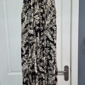 Black foil print maxi Summer Dress One Size fits sizes 16 18 20