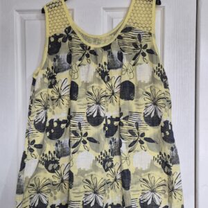 Lemon Floral sleeveless sun top One Size fits sizes 18 - 22
