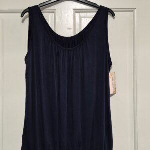 New Ladies Navy Blue Sleeveless Sun Top One size fits sizes 10 12 14 16
