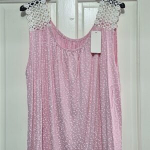Light Pink Floral Lacy Sleeveless Top One Size fits sizes 18 20 22