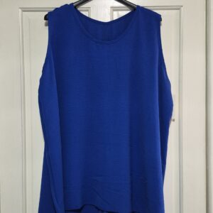 New Ladies Sleeveless Royal Blue Bow back Top One Size fits sizes 18 20 22