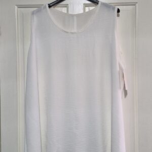 New Ladies Sleeveless White Bow back Top One Size fits sizes 18 20 22