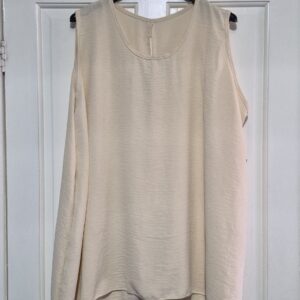 New Ladies Sleeveless Beige Bow back Top One Size fits sizes 18 20 22