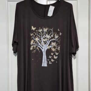 Ladies Brown Tree of Life T-shirt One Size fits sizes 18 20 22 24