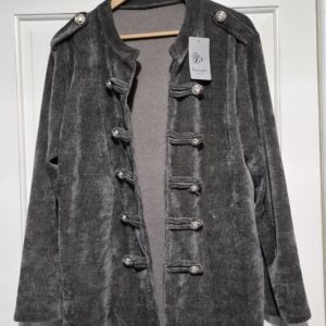 Lovely Grey Military Jacket One size fits sizes 16 18 20 22