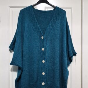 Teal Lovely Button Down Short Sleeved Cardigan One Size fits sizes 18-24/26