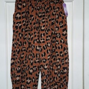 Rust Leopard Print Fine Cord Harem Trousers One Size fits sizes 18 20 22