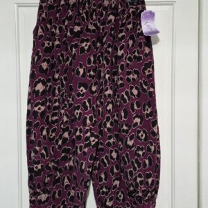 Purple Leopard Print Fine Cord Harem Trousers One Size fits sizes 18 20 22