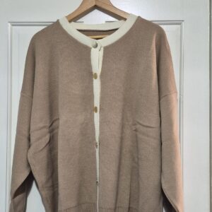 Beige Chanel Inspired Cardigan One Size fits sizes 18 20 22