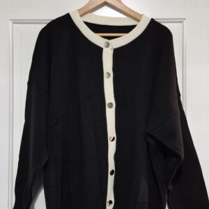 Black Chanel Inspired Cardigan One Size fits sizes 18 20 22