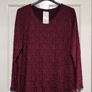 New Plum Lacy Top One Size fits sizes 18 20 22