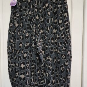 Grey Leopard Print Fine Cord Harem Trousers One Size fits sizes 18 20 22