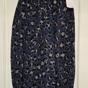 Blue Leopard Print Fine Cord Harem Trousers One Size fits sizes 18 20 22