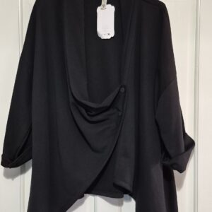 New Black Wrap Around Jacket One Size fits sizes 18 20 22/24