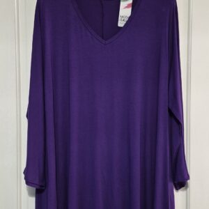 New Purple V Neck Top One Size fits sizes 18 20 22/24